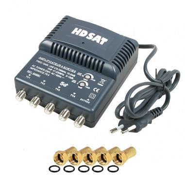 HDSAT amplificateur TNT 4 sorties Gain 25dB + 5 Fiches F