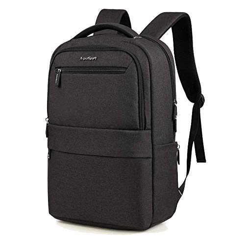 Aspen Mochila Portatil Hombre Mujer Resistente al Agua Mochila Portatil 15.6 Pulgadas Mochila PC Grande del Trabajo,Negocio, Diario, Ocio- 25-30L AS-B65 Negro