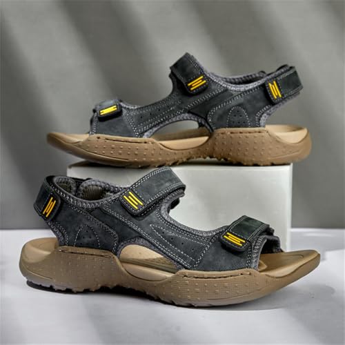 Mens Hiking Sandals Open Toe Athletic Sport Sandals Leather Lightweight Non-Slip Trail Walking Casual Water Shoes4