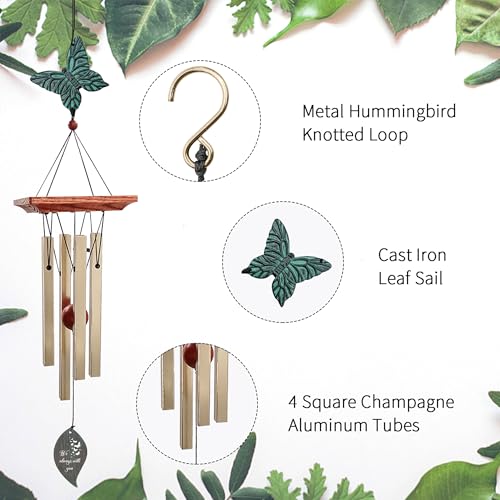 Image of Personalized Sympathy Wind Chimes, Sympathy Gifts for Loss of a Loved One, Wind Chimes Customized Memory Words for Loss of Loved, Bereavement /Condolence /Memorial Gift for Loss