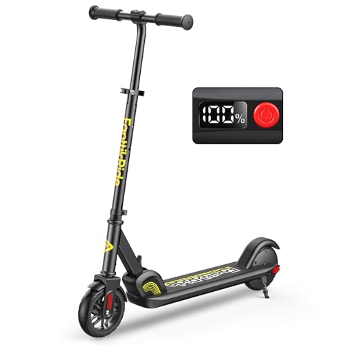 FanttikRide C9 Monopattino Elettrico per Bambini 120-160 cm, 10/16 km/h, Autonomia di 8 km, Schermo LED, Altezza Regolabile, Pieghevole, Ruote in Gomma, Leggero, per Bambini fino a 60 kg, Nero