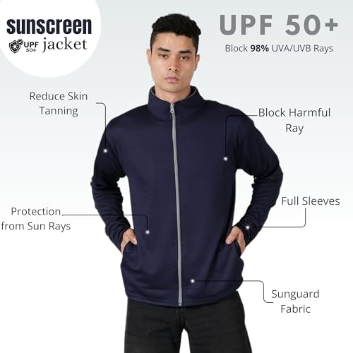 Image of MIA FASHION Summer Jacket with UV Protection UPF 50+ for Men Anti-Tan & SPF 50+ Sun Protection |Lightweight & Breathable Coolrush Jacket for Cycling & Bike Rider