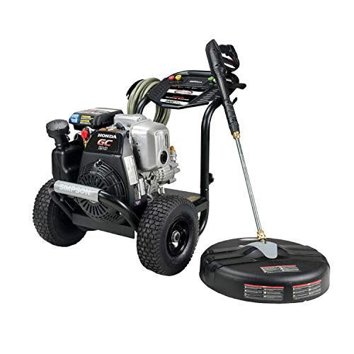 SIMPSON CLEANING MS61033-S 3300 PSI at 2.4 GPM HONDA GC190 with OEM Technologies Axial Cam Pump Cold Water Premium Residential Gas Pressure Washer and Surface Scrubber