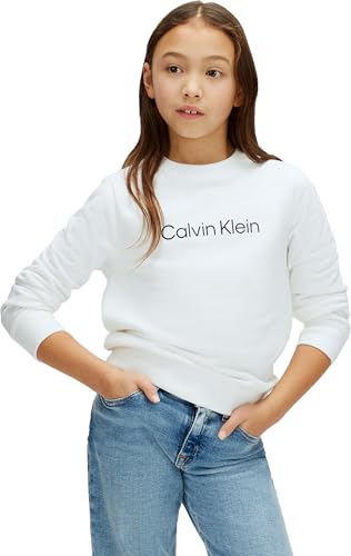 Calvin Klein Unisex Kids Inst. Logo Regular Cn LV1CKSJB36 Other Sweatshirts, WHITE (White 11-0601 Tcx), 6 Years
