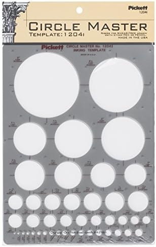 Pickett CHA1204I Circle Master Template, Range From 1/16 To 3 Inches in Diameter (1204I),Smoke