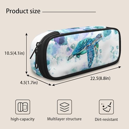 Image of Sea Turtle Pencil Cases for Adults Kids Pen Bag School Pencil Pouch Pen Holder Portable Pen Case Storage Pouches Travel Gifts Office Supplies