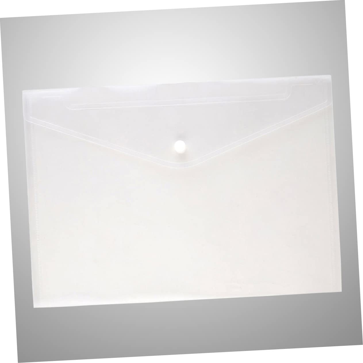 HOMSFOU 24pcs Document Folder Organizer Clear File Envelopes with Snap Closure Tear Water-Resistant for Securely Carrying Important Papers White