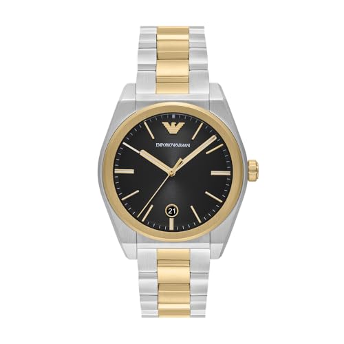 Emporio Armani Montre Pour Homme, Chronographe 3 Sous Cadrans à Quartz et boîtier de 41mm Avec Bracelet en Acier inoxydable ou en Cuir – Ansicht 1