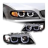 Car Styling Compatible For BMW E46 Headlights 2001-2006 320i 318i 323i 325i Headlight DRL Head Lamp Angel Eye Bi Xenon Beam Accessories