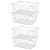 Slideep 14'' Large Stackable Storage Baskets Cabinet Organizer Sturdy Metal Wire Pantry Freezer Bin for Pantry Home Bathroom Kitchen Organization White - 4 Pack