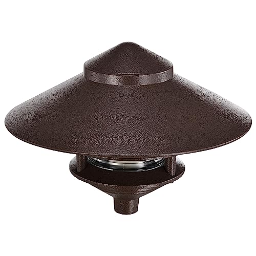 Image of Nuvo Lighting SF76 /635 One Light Two Louver Large Hood 120 Volt Die Cast Aluminum Durable Outdoor Landscape Pathway Lighting, Old Bronze