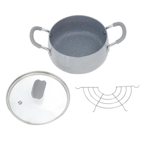 Pot de freidora profunda japonesa Mini bote mini freír con tapa y estante de drenaje de goteo de aceite para la cocina Uso de aluminio Aleación de aluminio