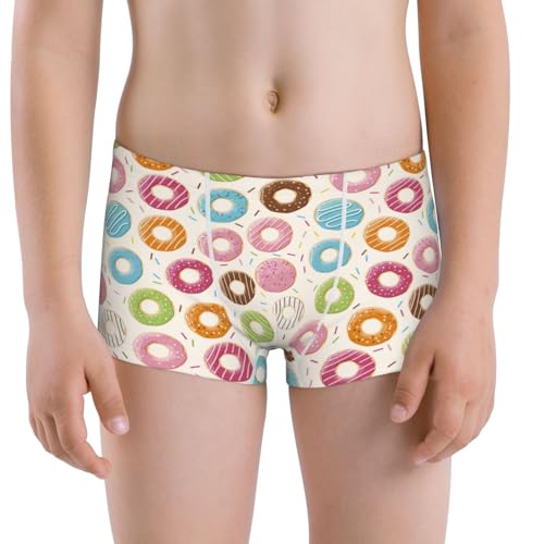 Boys' Cotton Boxer Brief Soft Underwear-Colorful Donuts