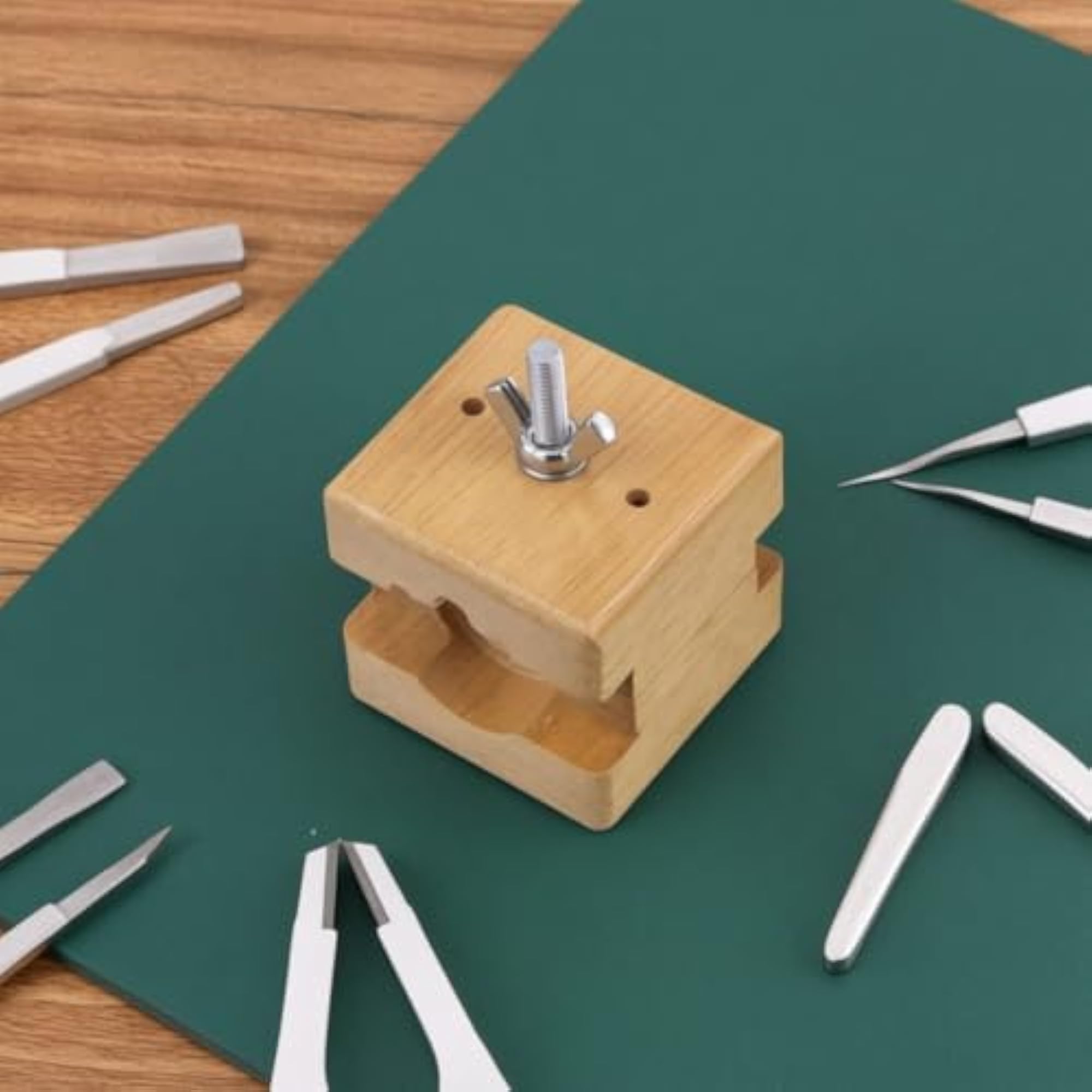 Wooden Watch Case Holder, Adjustable Tool for Watchmakers