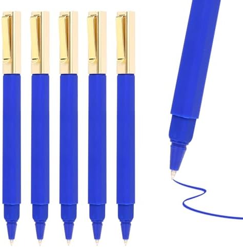 12 Pack Gel Pens Blue 0.5mm Medium Point Blue Gel Ink Pens with Cap Quick Drying Ballpoint Pen Smooth Writing Fine Point Pen for Journaling School Office Supplies