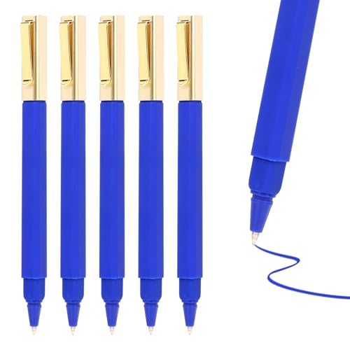 Yuxinrong 36 Pack Gel Pens Blue 0.5mm Medium Point Blue Gel Ink Pens with Cap Quick Drying Ballpoint Pen Smooth Writing Fine Point Pen for Journaling School Office Supplies