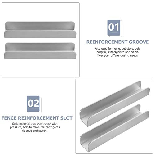 LALAFINA 2PCS Fence Reinforcement Grooves U Shaped Pet Gates Groove Steel Gate Door Reinforcement Tools Reinforcement Groove Fittings - Thumbnail 6