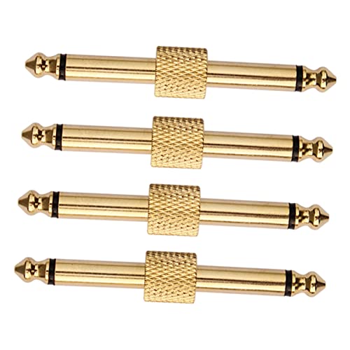 CAXUSD 4Pcs Double Head Guitar Effect Pedals Connector Durable Audio Coupler for Transmission Aging Design for Electric Guitar Effects