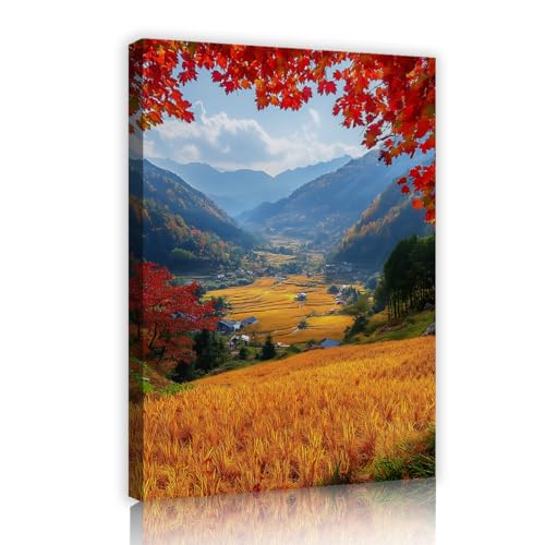 Affiches rustiques des montagnes d'automne et peintures murales nature