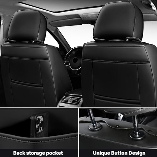 Image of Front Seat Covers for Ford Transit 150 /250 /350 Van 2015-2026, Gray-Black