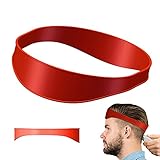 KAYFEM Neckline Shaving Template and Hair Cutting,Curved Silicone Headband for DIY Home Hair Trimming and Cutting (Red)