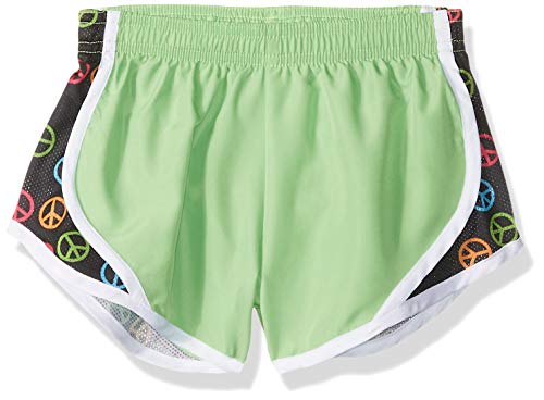 Soffe Girls' Big Team Shorty Short, Lime Twist/Peace Out, X-Large