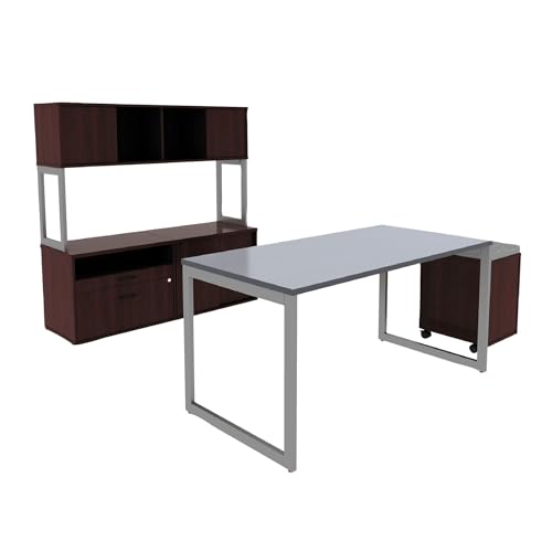 Alera ALELS583020MY Open Office Series 29.5 Inch X 19.13 Inch X 22.88 Inch 2-Drawer Low File Cabinet Credenza - Mahogany thumb #8
