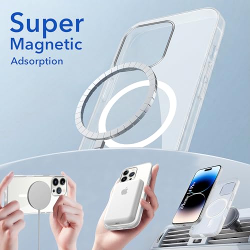 Image of Jkobi Lifetime Anti-Yellow MagSafe Compatible Clear Back Case Cover for Apple iPhone 14 Pro (Sleek Hard Crystal | Camera Protection and Shockproof)
