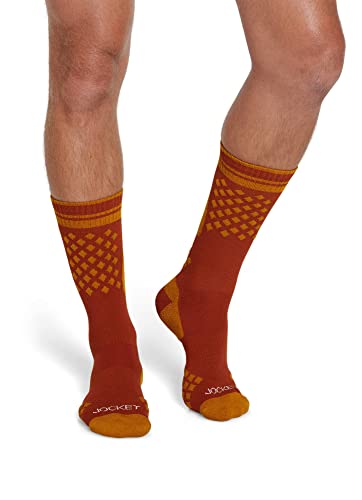 Jockey Men's Socks Men's Diamond Cushion Comfort Hiking Crew Sock, Brick And Brass, 7-12 #TOP1