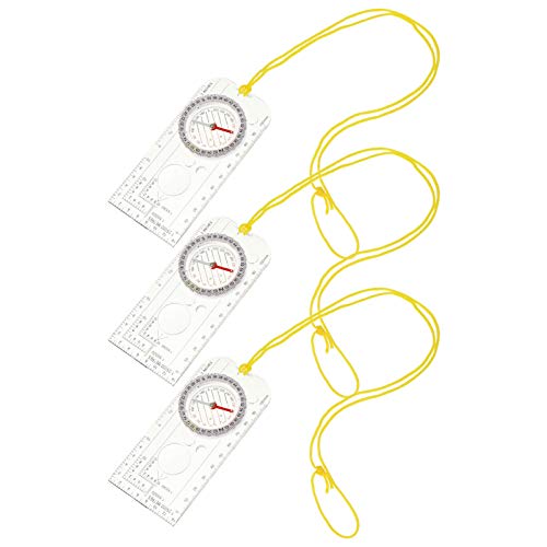 NUOBESTY 3 peças de bússola de mira, bússola, trilha, mapa de sobrevivência, bússola, caça, pesca, b