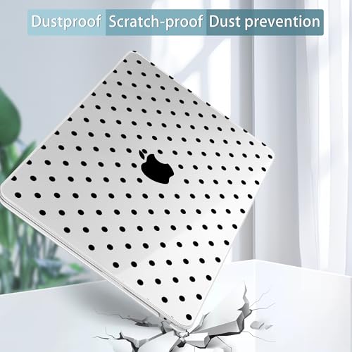 Image of Tuiklol for MacBook Air 13 inch Case M5 2026 M4 2025 M3 2024 M2 2022 Release Model A3449 A3240 A3113 A2681,Plastic Hard Shell Cover for MacBook Air 13.6 with Touch ID, Spot-Black