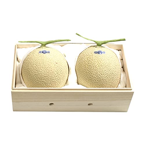 Amazon.co.jp: クラウンメロン 富士等級 2玉 1玉約1.8kg 桐化粧箱 静岡