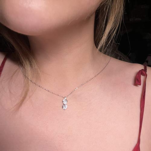 Sister Gifts from Sister, Sterling Silver Infinite Two Interlocking Infinity Double Hearts Necklace, Birthday Jewelry Gift Necklaces for Sisters, No Matter4