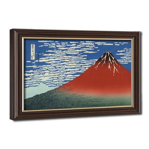Impression sur toile Mont Fuji Hokusai tableau 20x30 cm décoration murale salon
