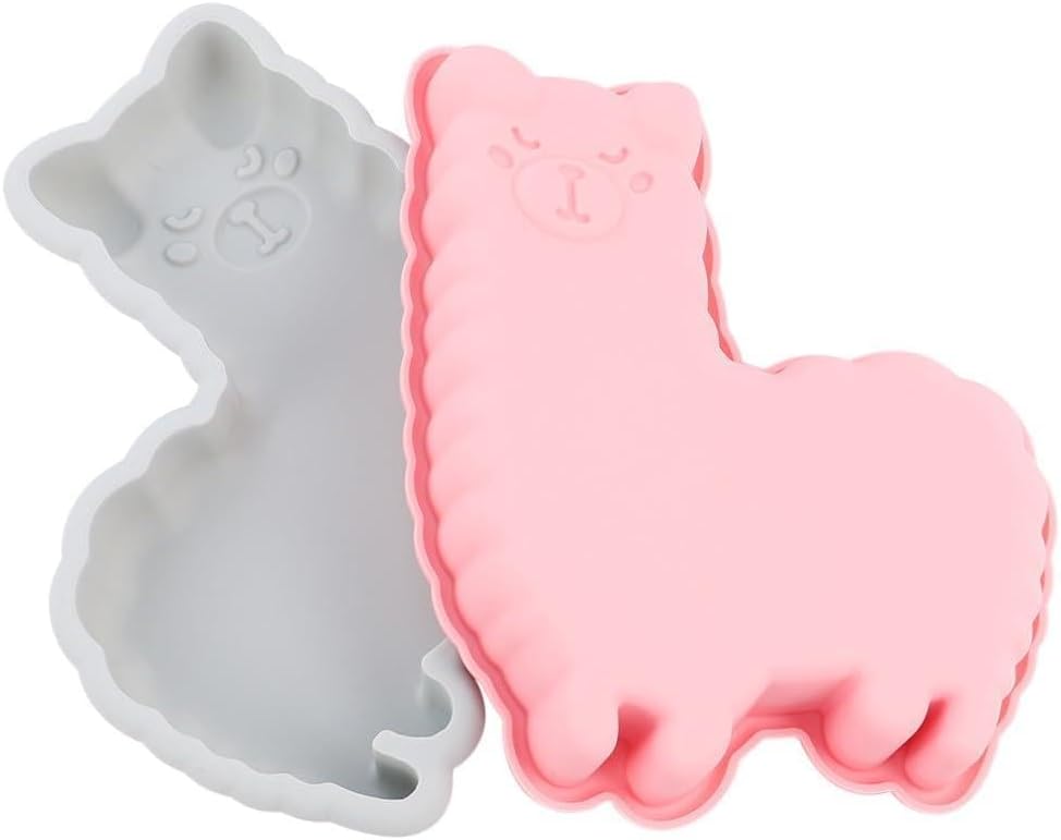 2pcs Cartoon Alpaca Shape Cake Mold Silicone Baking Tool