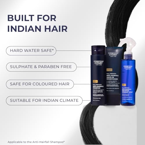 Image of Conscious Chemist Hair Growth Combo | Shampoo, Leave-In Conditioner & Rosemary Water Spray | Rosemary, Keratin, Redensyl & Tripeptide-1 | Strengthens Roots, Reduces Frizz & Boosts Hair Growth | For Men & Women (Pack of 3)