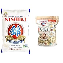 Nishiki Premium Rice Bundle - Medium Grain Rice 15 Pound and 7 Grains Mix 2 Pound