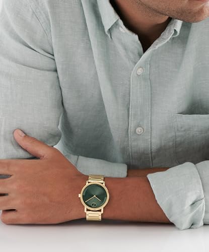 Image of Movado Bold Evolution 2.0 Men's Watch - Swiss Quartz Movement, Stainless Steel Mesh Bracelet - 3 ATM Water Resistance - Luxury Fashion Timepiece for Him - 40mm