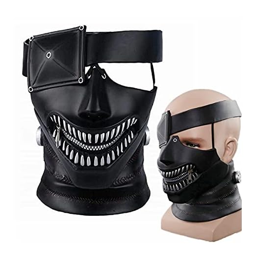 CAFELE Tokyo Ghoul mask Kaneki Ken Mask Japanese Anime Cosplay Halloween Costume Prop (Black)