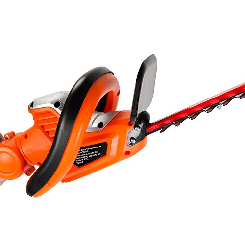 GARCARE 20V Cordless Hedge Trimmer/Tree Trimmer/Hedge Clippers with 1 Hour Quick Charger and 2.0Ah Li-Ion Battery, 24inch Laser Cut Blade, Rotary Cutting Head