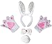 Produktbild Petitebelle Stirnband Bowtie Schwanz Handschuhe Unisex Adult 4pc Kostüm Einheitsgröße Silberne Paillette-Häschen