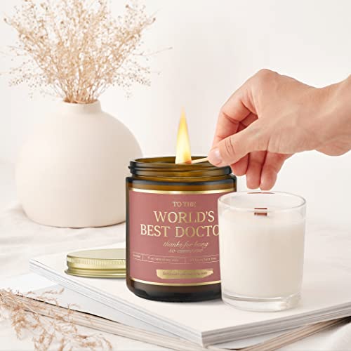 World's Best Doctor Candle - Handmade 9Oz Soy Candle ; Thank You Doctor Gifts For Women And Men, Gifts For Dr, Surgeons, Obgyn, Radiologists, Doctors Appreciation Present Ideas #TOP1