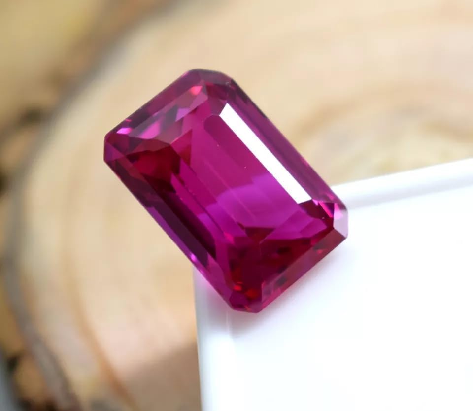Natural Pink Sapphire 24.75 Ct Emerald Cut GGI Certified Loose Gemstone Rare Collectible Gem Stone for Jewelry Making