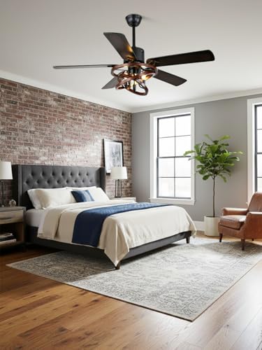 Image of 52 inch Farmhouse Rustic Chandelier Fan with Light