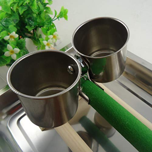 CJFael Metalen Vogel Papegaai Feeder Voedsel Water Voeden Bowl Huisdier Kooi Clip Cup Dispenser Accessoires - Zilver 2 - Afbeelding 4