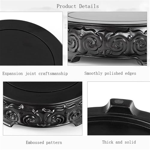 Soporte para macetas de patio y bases decorativas grandes en palisandro negro 4
