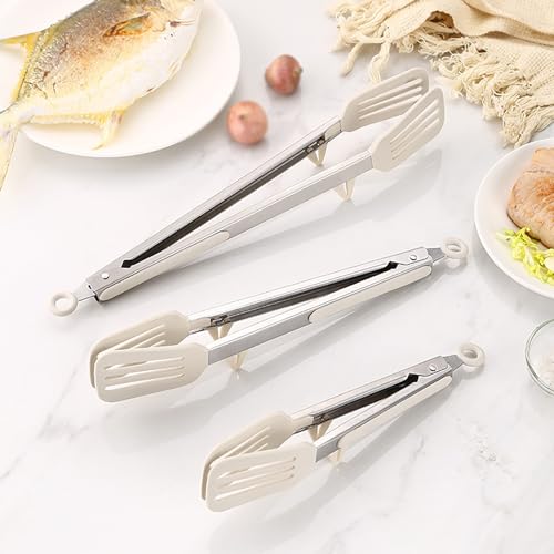 Pinzas de cocina de silicona, pinzas versátiles para hornear, asar y servir, pinzas antideslizantes para pan y más (5,8 x 26,5 cm)