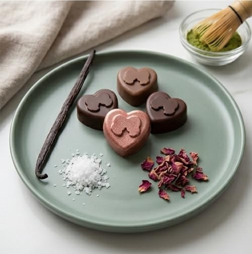Image of ARTO 15 Cavity Heart Chocolate Mold - Deep Brown Silicone Tray for DIY Valentine Gifts | Non-Stick Candy, Jelly & Baking Mould | Oven & Freezer Safe (Pack of 1)