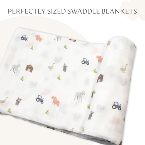 Image of Muslin Baby Swaddle - Breathable Receiving Blankets for Newborn Baby, 70% Viscose derived from Bamboo, 30% Spandex, Imported