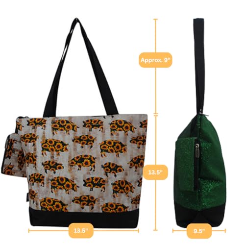 Image of NGIL Medium Top Zipper Closure Canvas Tote Bag with Attached Matching Coin Purse For Moms and Nurses